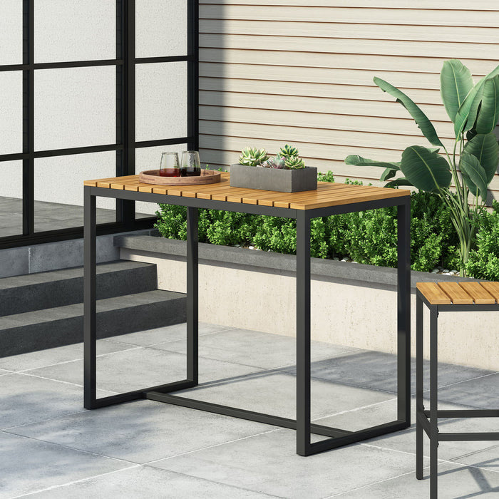 Ernesto - Outdoor Industrial Acacia Wood Bar Table