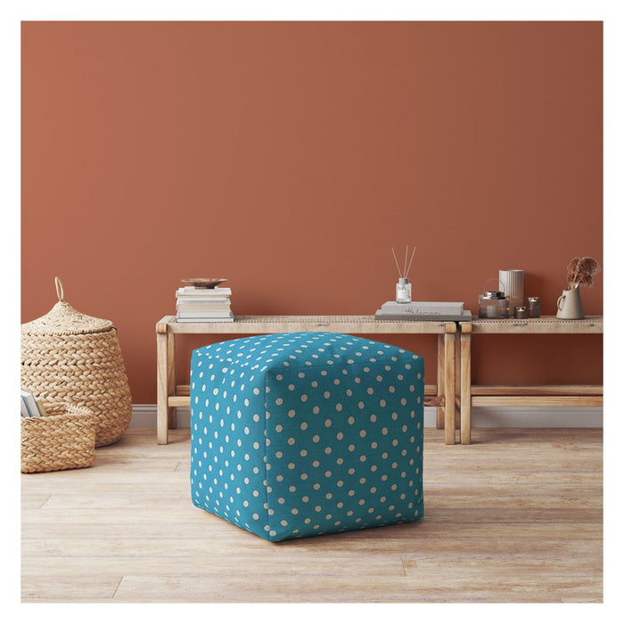 Polka Dots, Pouf Ottoman - Blue