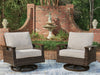 Monterey Point - Swivel Lounge Chair (Set of 2) - Dark Brown Signature Design by Ashley®