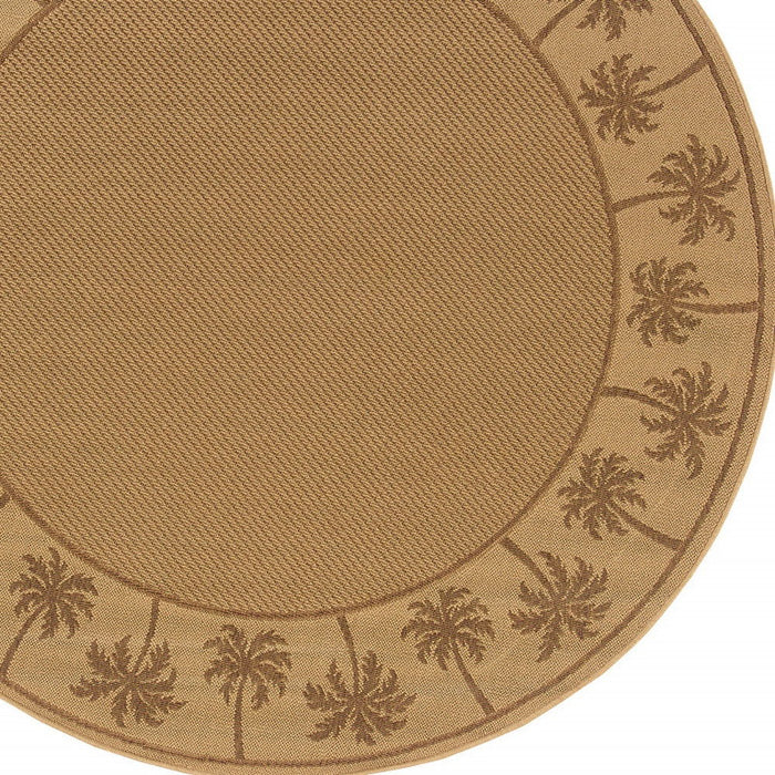 8' X 8' Round Stain Resistant Indoor & Outdoor Area Rug - Beige