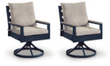 East Beach - Swivel Chair With Cushion (Set of 2) - Blue Signature Design by Ashley®