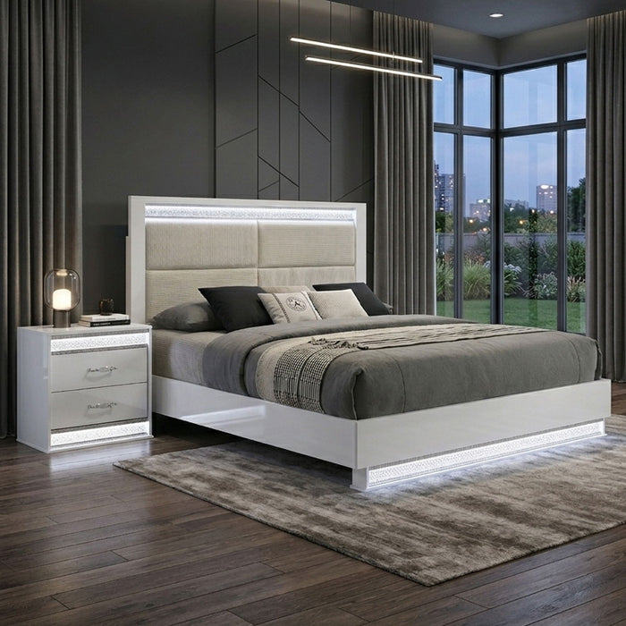 Glam - Bed With LED Headboard Matrix Furniture Group