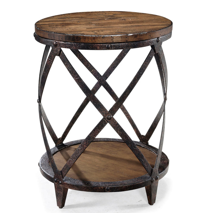 Pinebrook - Round Accent Table - Distressed Natural Pine Magnussen Furniture