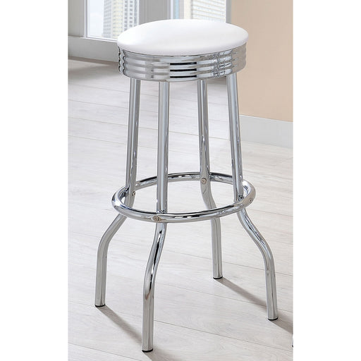 Midge - Upholstered Swivel Bar Stool (Set of 2) - White Furniture Max