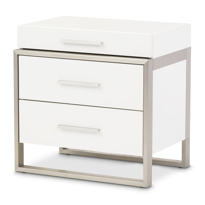 Marquee - Nightstand - Cloud White Michael Amini