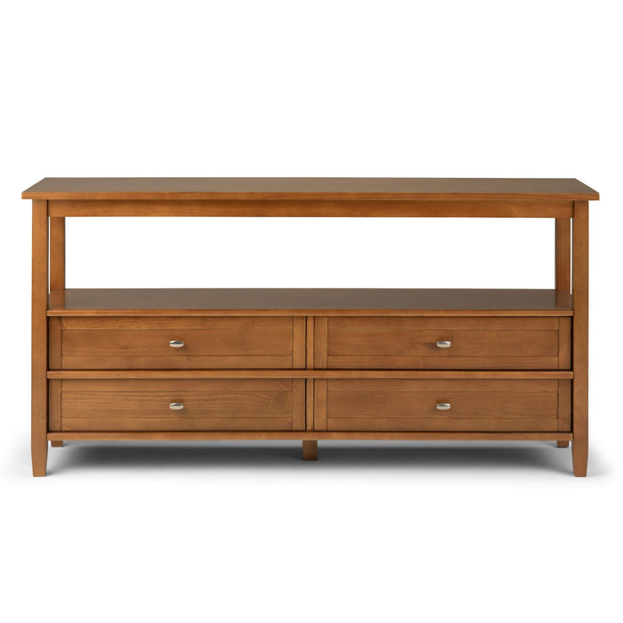 Warm Shaker - Wide Console Sofa Table - Light Golden Brown Simpli-Home