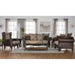 Brookridge - Rolled Arm Sofa With Ornate Details And Mixed Upholstery - Brown Furniture Max