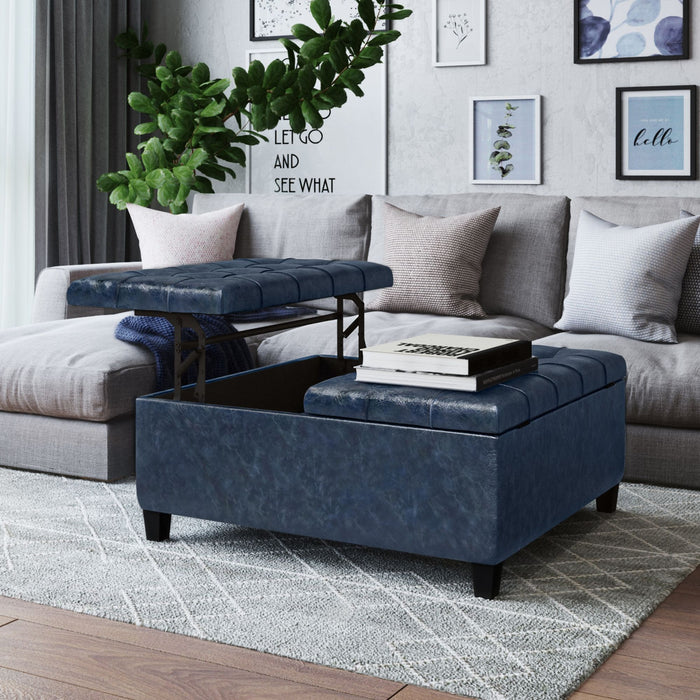 Harrison - Upholstered Coffee Table Storage Ottoman Simpli-Home