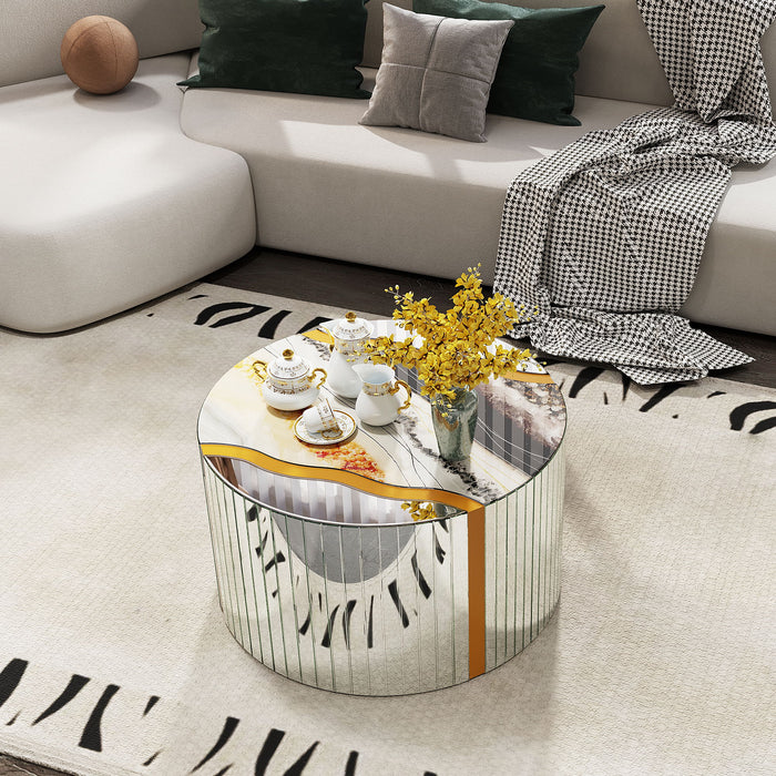 Round Mirror Coffee Table, Living Space Furniture Home Essentials