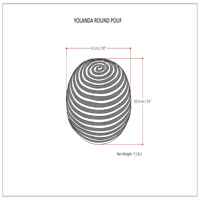 Yolanda - Round Pouf - Natural Simpli-Home