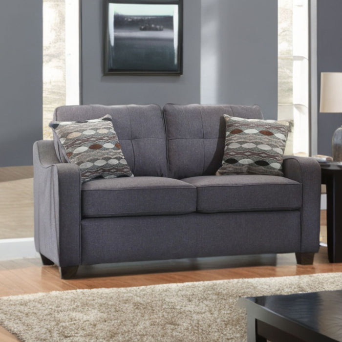 Linen Love Seat - Gray