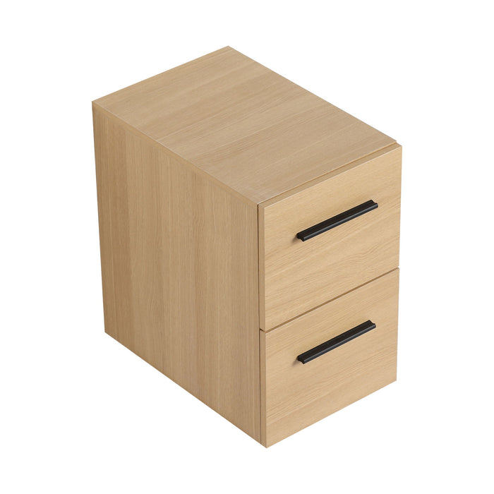 Floating Bathroom Vanity Drawer Base, Wall Mounted Storage With 2 Drawers - Light Oak Home Essentials