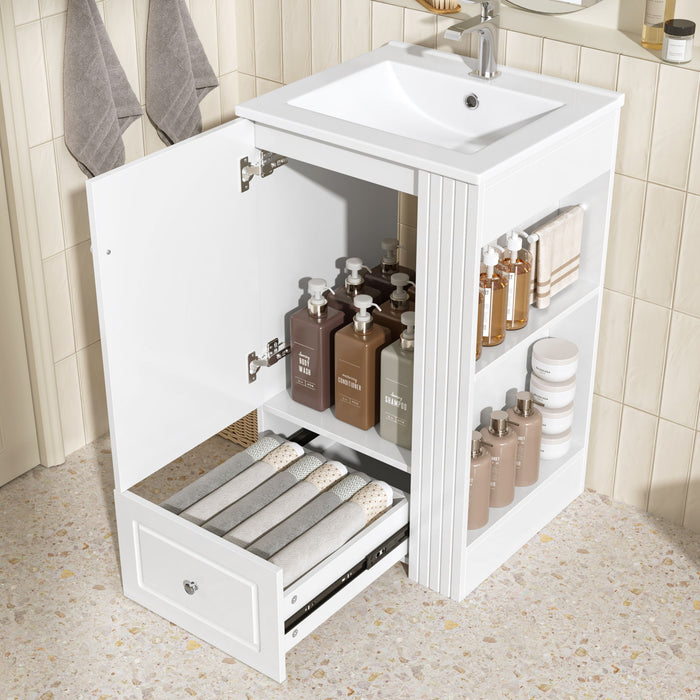 Modern Freestanding Bathroom Vanity With Sink, Soft-Close Drawer, Towel Bar Hearth and Haven