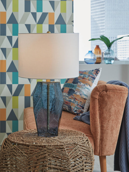 Tallow - Glass Table Lamp - Blue Signature Design by Ashley®