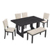Dining Table Set, Rectangular Kitchen Table With Upholstered Chairs Home Essentials