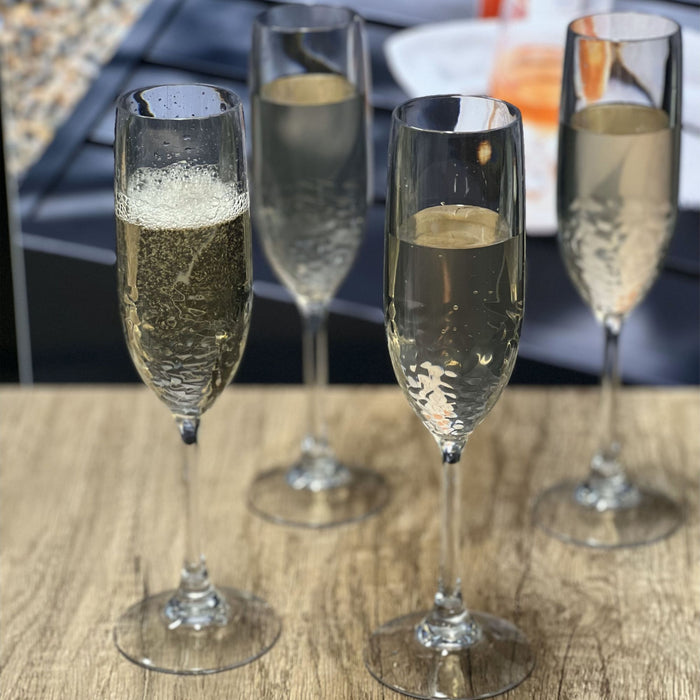 Tritan Lexington - Unbreakable Plastic Champagne Flutes, Durable Glass Alternative (Set of 4), 6Oz - Clear
