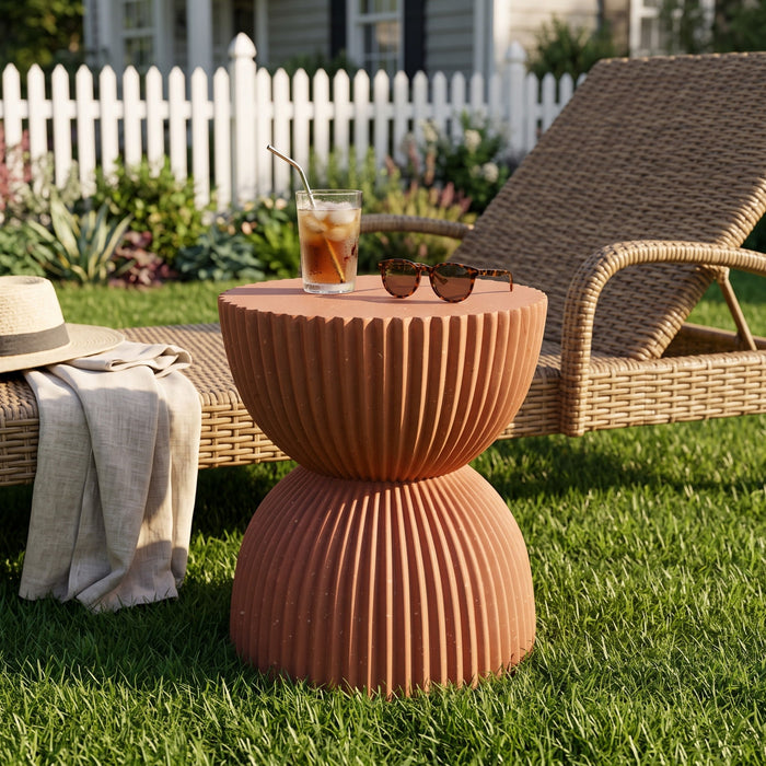 Side Table With Speckled Ribbed Texture Noble House