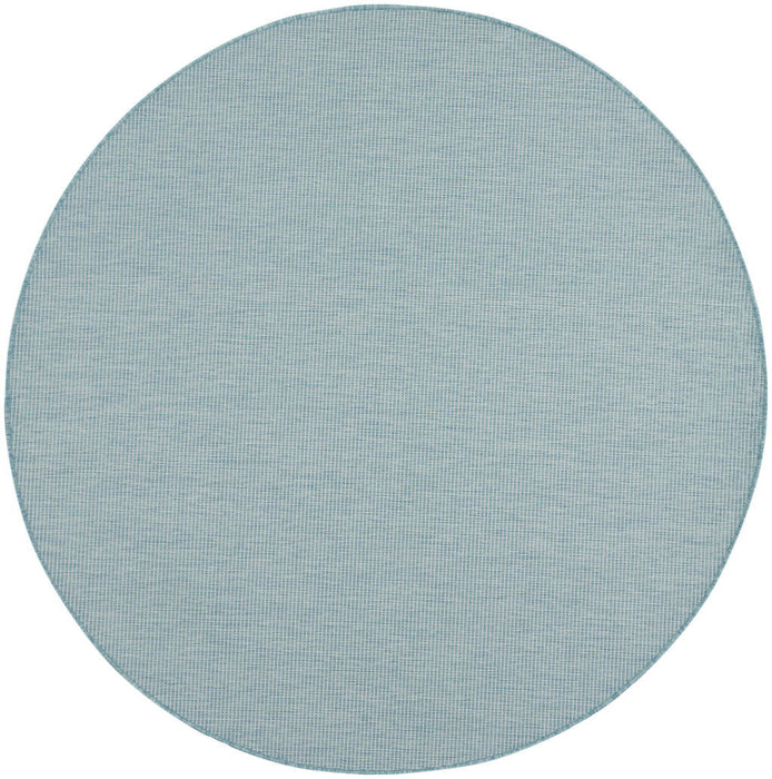 6' Round Power Loom Area Rug - Aqua