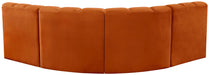 Arc - Velvet 4 Piece Corner Modular Sofa Meridian Furniture
