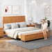 Sleigh Bed Frame With Tall Headboard And Storage Bench Home Essentials