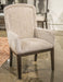 Wickenger - Dining Upholstered Arm Chair (Set of 2) - Light Gray / Dark Brown Signature Design by Ashley®