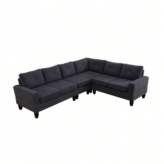 Modular L - Shaped Sectional Sofa 6 Seater 4 Piece Couch With Chaise Home Essentials