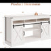 Farmhouse TV Stand With Sliding Barn Doors & Adjustable Storage Home Essentials
