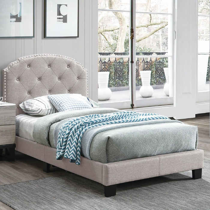 Button Tufted Bed With Nailhead Trim Home Essentials