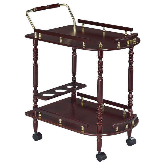 2 Shelf Serving Cart - Brown