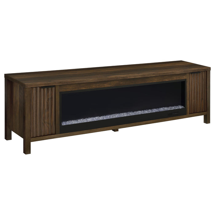 Alamitos - Electric Fireplace TV Stand With Flame Visualizer - Pine Wood Furniture Max