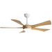52" Ceiling Fan With 22W LED Light And Remote Control, 50 / 10 / 24 Downrod - White Daily Nest