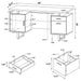 2 Drawer Floating Top Office Desk Furniture Max