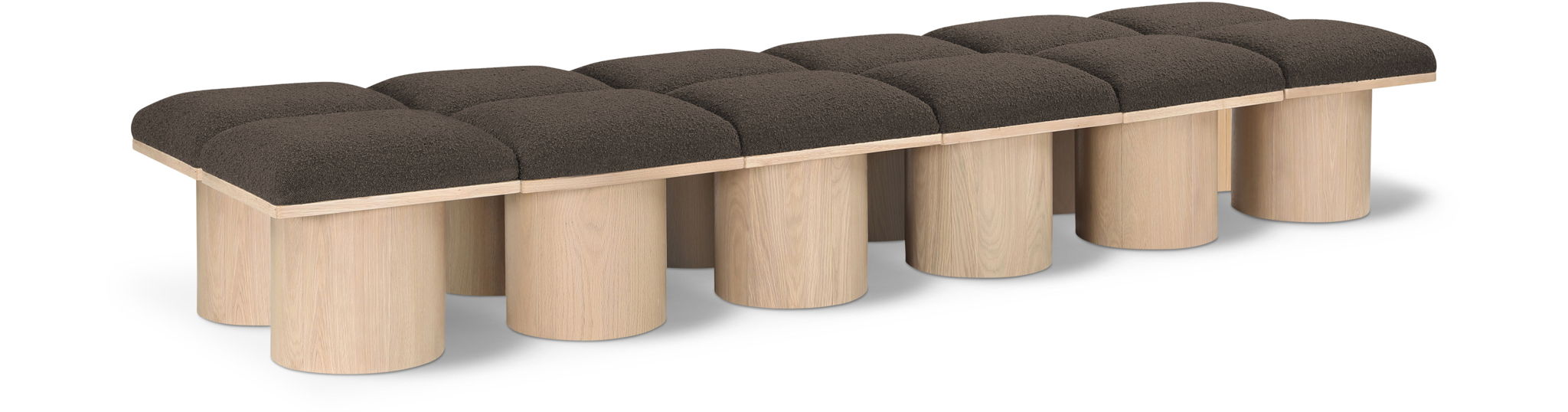Pavilion - 12 Piece Modular Bench With Natural Base Meridian Furniture