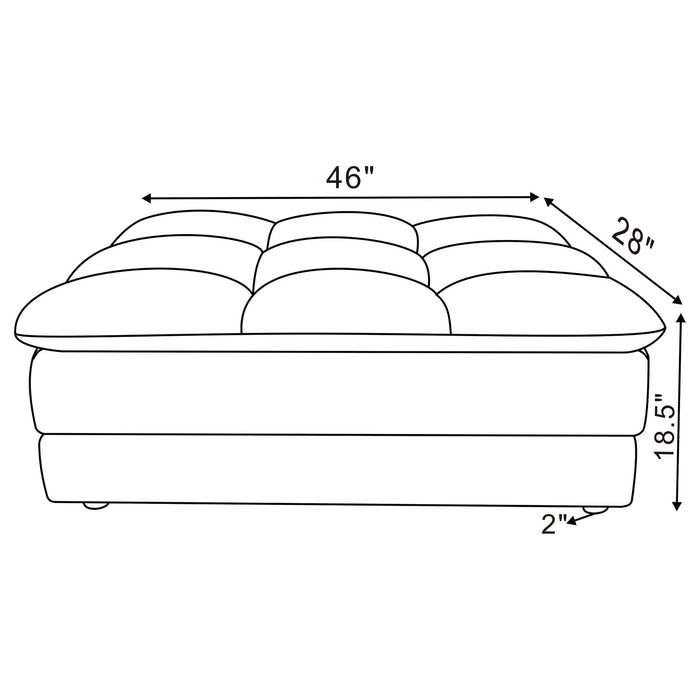 Azure - Upholstered Rectangular Ottoman - Blue