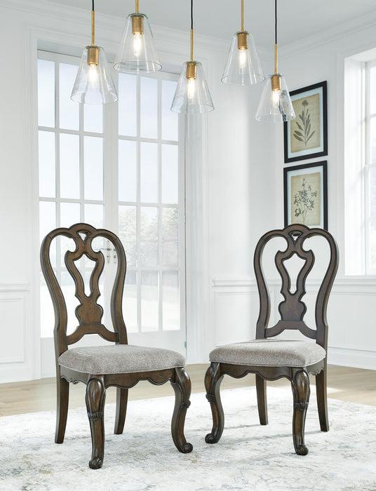 Maylee - Dining Upholstered Side Chair (Set of 2) - Dark Brown Signature Design by Ashley®
