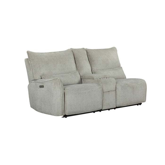 Remsen - LAF Console Loveseat With Dual Power Headrest & Footrest - Latte