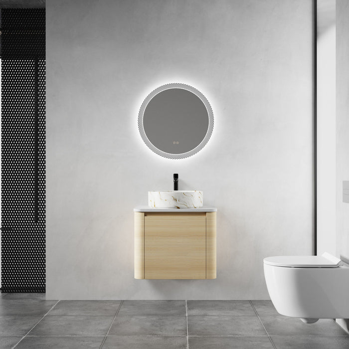 Mounted Bathroom Vanity & Art Sink, Soft Close Door Home Essentials