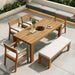 Outdoor Dining Set Rectangular Table With Umbrella Hole Hearth and Haven