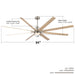 Oversized Large Ceiling Fan With Dimmable LED Light, 8 Blades, Remote Control Daily Nest