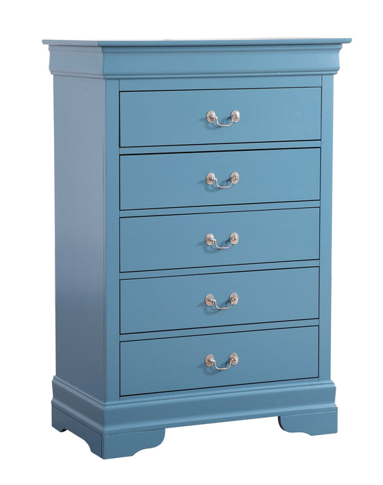 Glory Furniture Louis Phillipe Chest, Teal