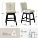 Upholstered Swivel Bar Stools High Back (Set of 2) - Cream White Home Essentials