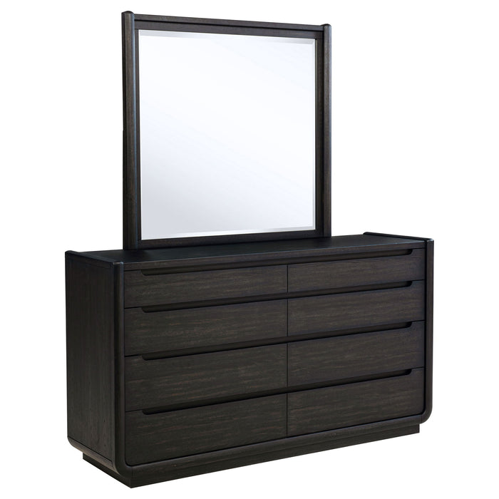 Bangor - 8 Drawer Dresser With Mirror Set - Black Furniture Max