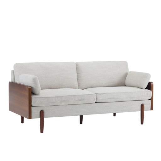 Mid Century Moderne Sofa With Wood Sides Noble House
