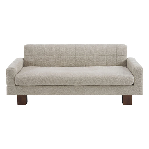 Modern Loveseat Sofa, 2 Seater With Square Arms For Living Room Noble House