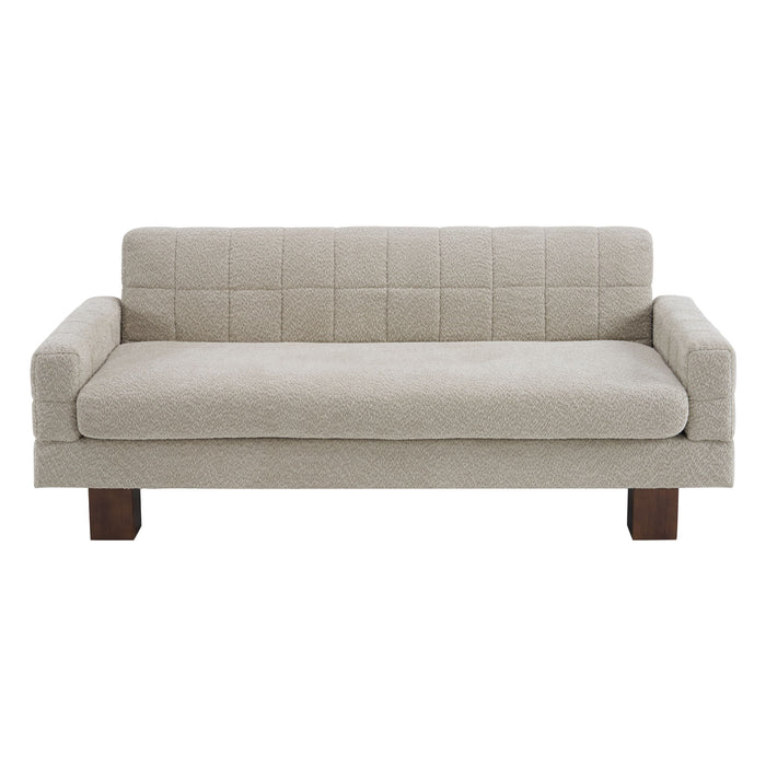 Modern Loveseat Sofa, 2 Seater With Square Arms For Living Room Noble House
