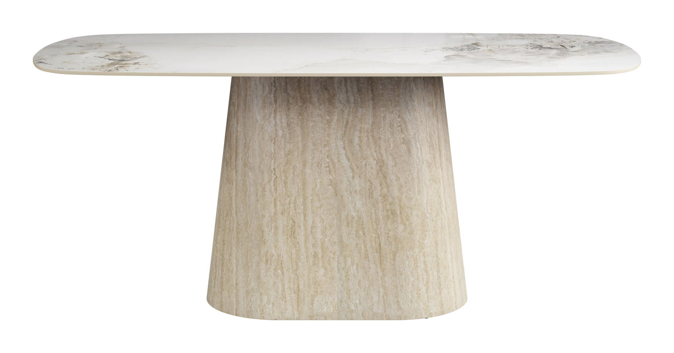 Nooka - Dining Table - White / Natural Zuo Modern