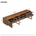 TV Stand With 2 Drawers, Doors & Cable Management, Soft Closing Hinges - Walnut Hearth and Haven