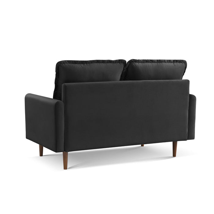 Velvet Loveseat - Black / Dark Brown