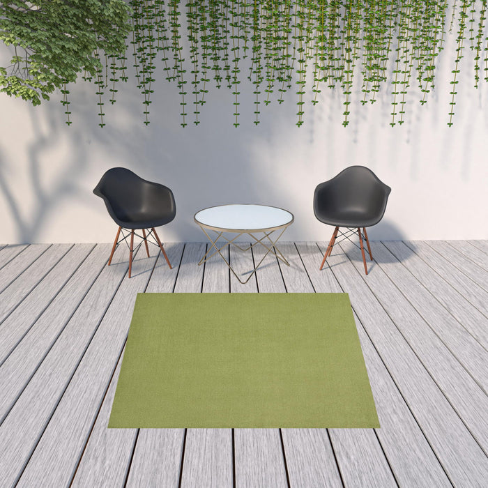 7' X 7' Square Non Skid Indoor / Outdoor Area Rug - Green