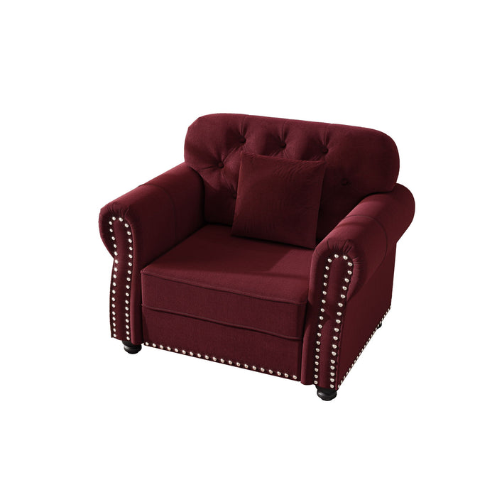 Sofa With Nailhead Trim And Rolled Armrests Home Essentials